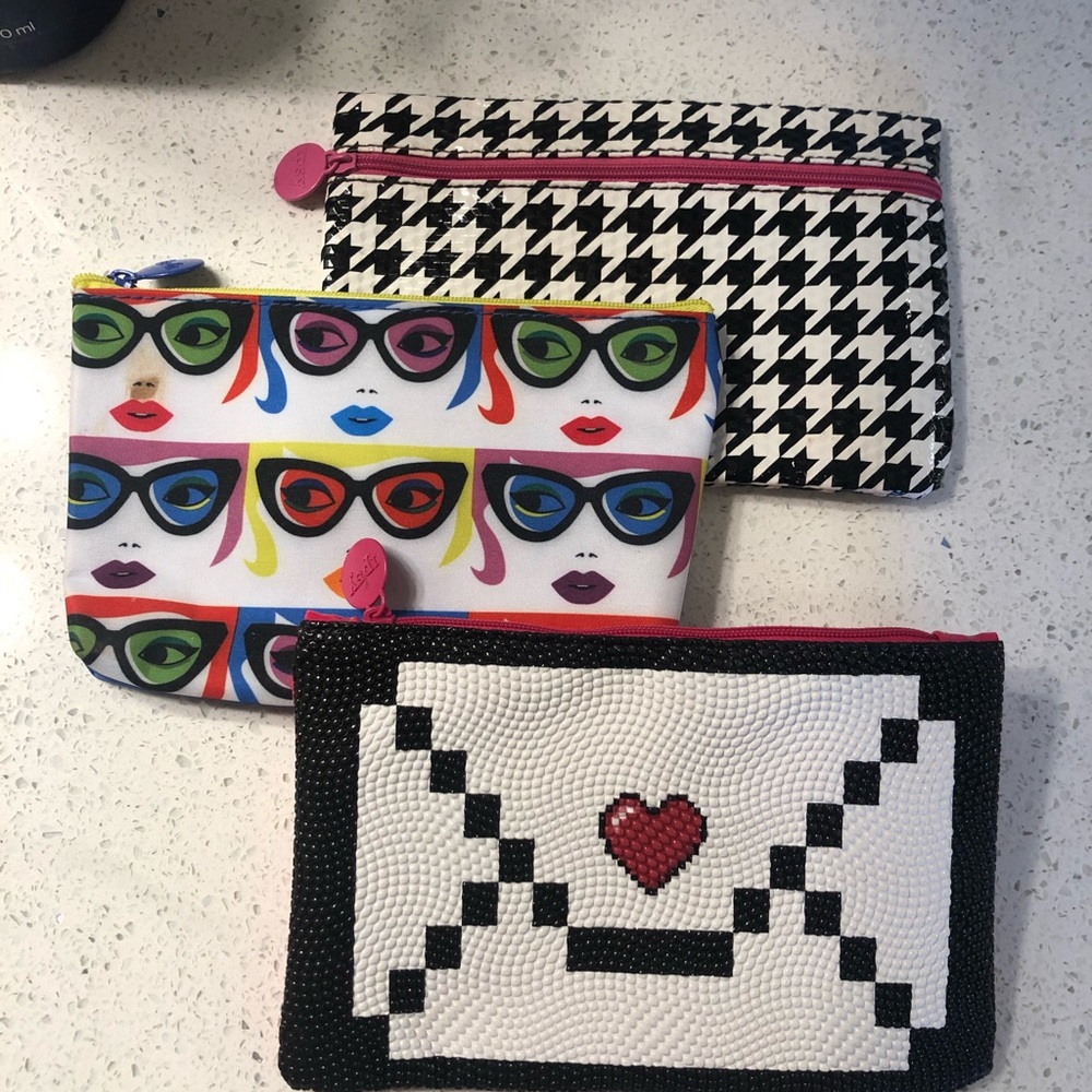 Set of 3 small Ipsy makeup bags